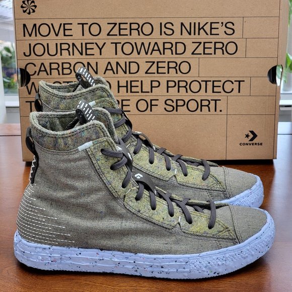 Converse Mens CTAS Crater Hi Canvas Renew 169417C Yellow/Carbon Jasper - Picture 2 of 13